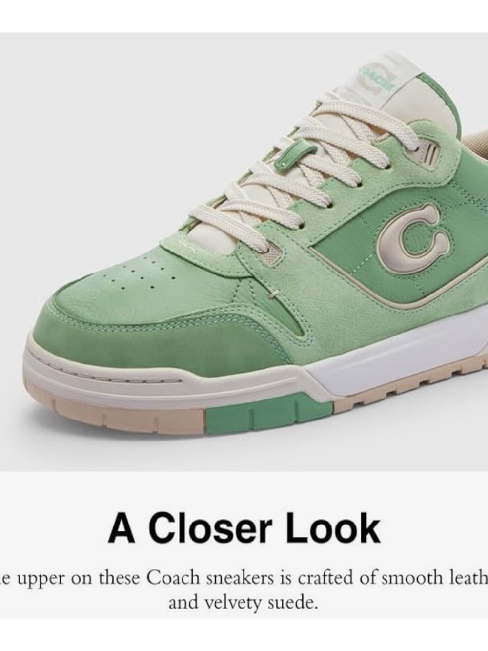 Coach Soho Low-Top Sneaker in Vivid Green NIB Mens SZ 10.5 - Picture 4 of 13